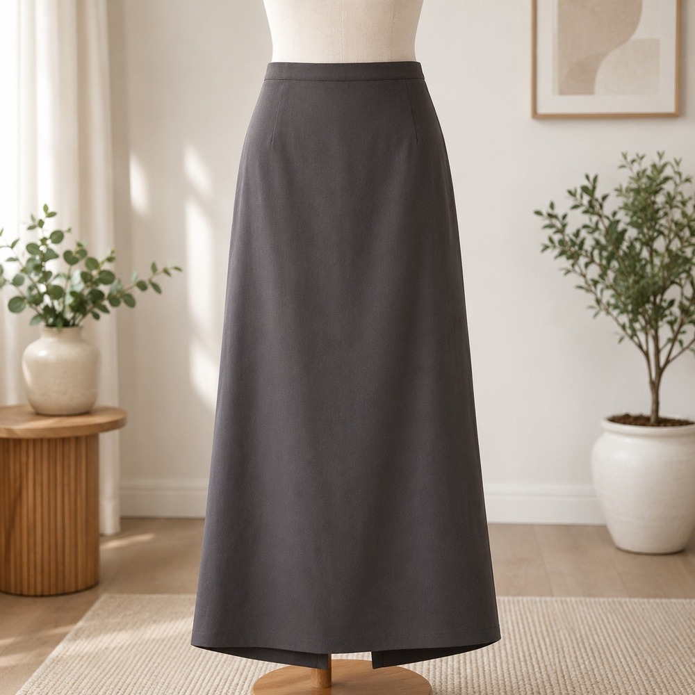 Nordstrom Maxi Skirt Womens Small Black High Waisted Back Vent Professional